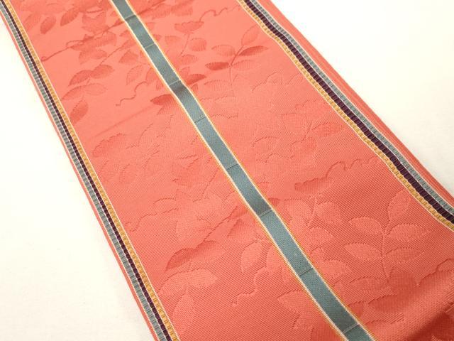 平和屋着物◎本場筑前博多織 半幅帯 草花文 大倉織工場謹製 証紙付き 正絹 逸品 CABE9555dy