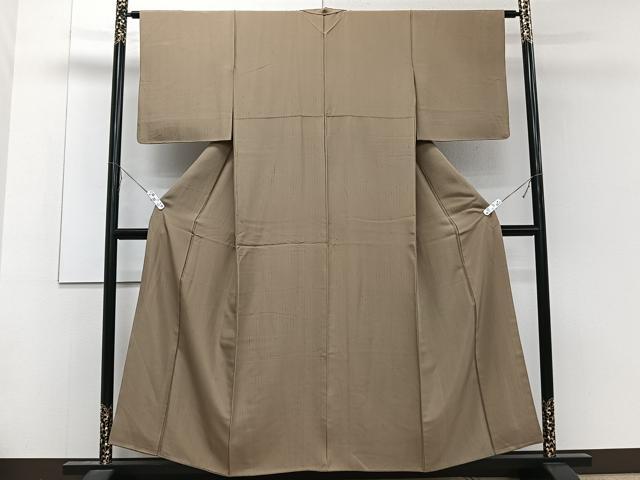 平和屋着物■上質な紬 芝翫茶色 正絹 逸品 CABE9615xi