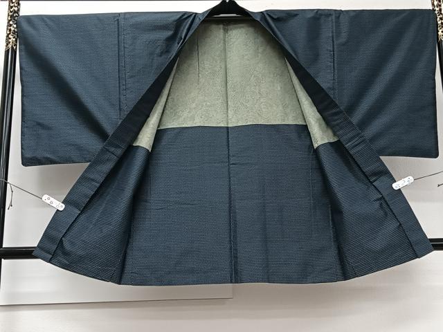 平和屋着物■男性 本場大島紬 アンサンブル 格子 正絹 逸品 CABE9629xi