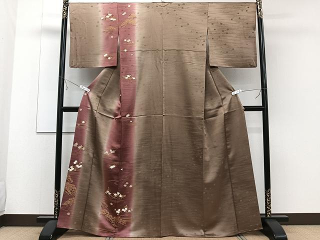 平和屋着物■訪問着 枝松花文 橘 金彩 正絹 逸品 CABE9642xi