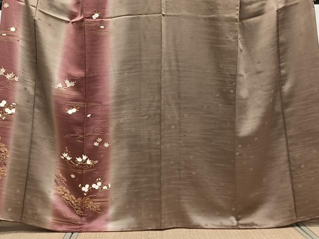 平和屋着物■訪問着 枝松花文 橘 金彩 正絹 逸品 CABE9642xi