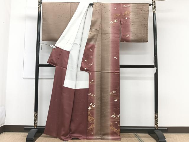 平和屋着物■訪問着 枝松花文 橘 金彩 正絹 逸品 CABE9642xi
