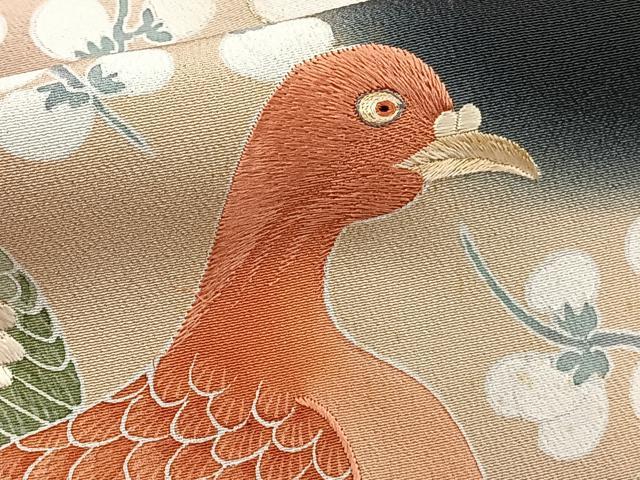 平和屋着物■豪華黒留袖 作家物 刺繍 花鳥文 暈し染め 金彩 正絹 逸品 CABE9652xi