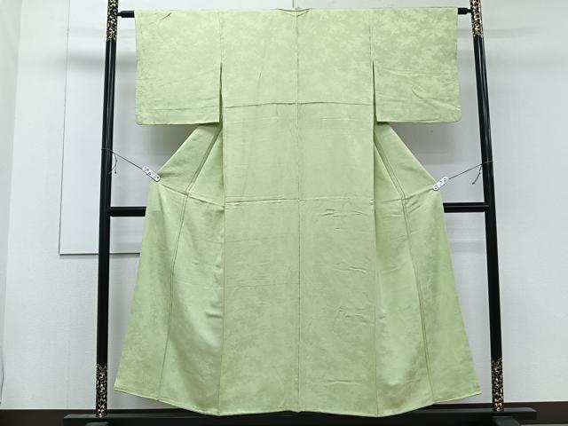 平和屋着物■上質な色無地 道長地紋 柳色 正絹 逸品 未使用 CABE9658xi