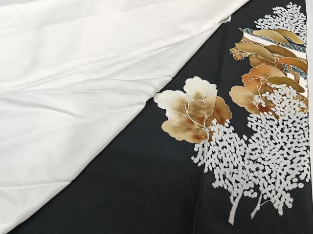 平和屋着物■豪華黒留袖 駒刺繍 名勝松文 金彩 正絹 逸品 CABE9667xi