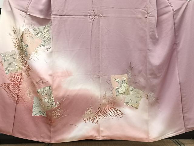 平和屋着物■訪問着 色紙花鳥文 金銀彩 正絹 逸品 CABE9673xi