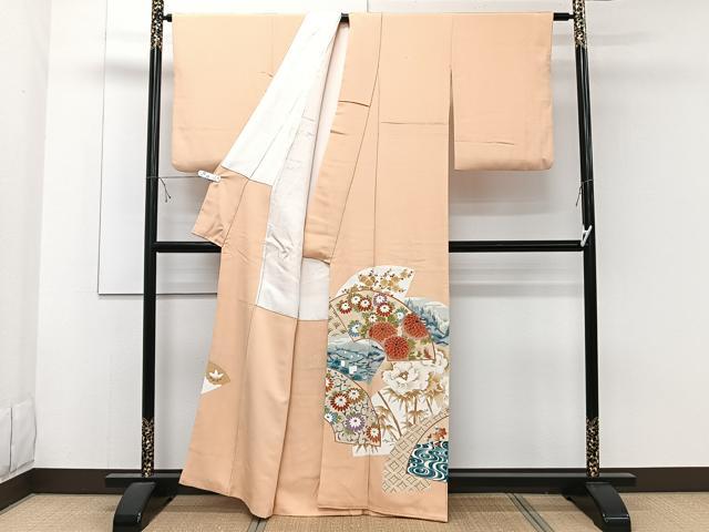 平和屋着物■豪華色留袖 作家物 刺繍 地紙花車文 松竹梅 正絹 逸品 CABE9686xi