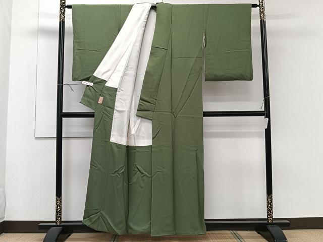 平和屋着物■上質な色無地 麹塵色 正絹 逸品 CABE9688xi