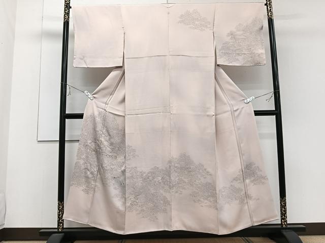 平和屋着物■訪問着 手描き 刺繍 渡橋風景文 金糸 正絹 逸品 CABE9698xi