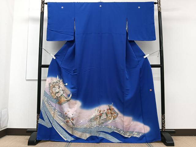 平和屋着物■豪華色留袖 作家物 絵巻飛鳥花文 暈し染め 金銀彩 正絹 逸品 CABE9851xi
