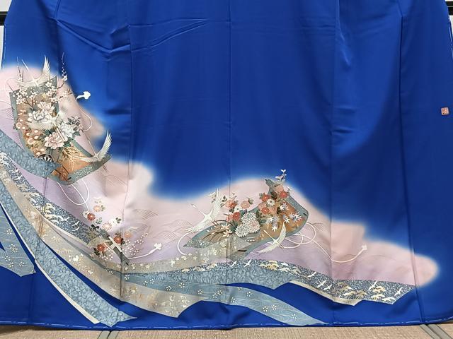 平和屋着物■豪華色留袖 作家物 絵巻飛鳥花文 暈し染め 金銀彩 正絹 逸品 CABE9851xi