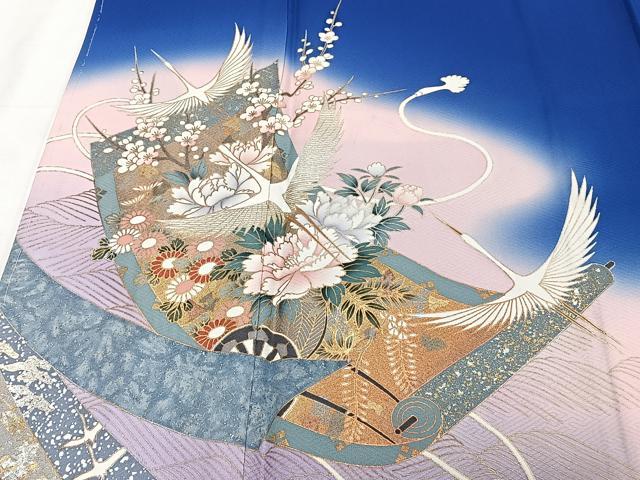 平和屋着物■豪華色留袖 作家物 絵巻飛鳥花文 暈し染め 金銀彩 正絹 逸品 CABE9851xi