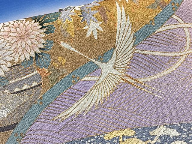 平和屋着物■豪華色留袖 作家物 絵巻飛鳥花文 暈し染め 金銀彩 正絹 逸品 CABE9851xi