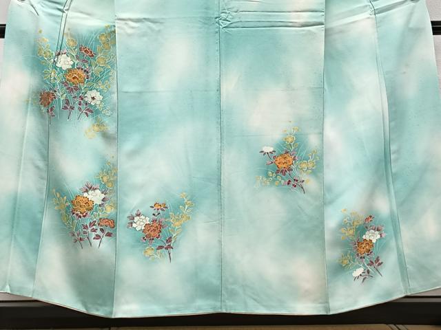 平和屋着物■訪問着 草花文 暈し染め 金彩 カラー胴裏:鳥の子色 正絹 逸品 CABE9903xi