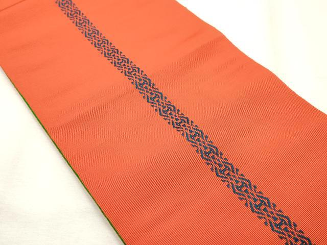 平和屋着物◎本場筑前博多織 半幅帯 間道 正絹 逸品 CABF0003vf