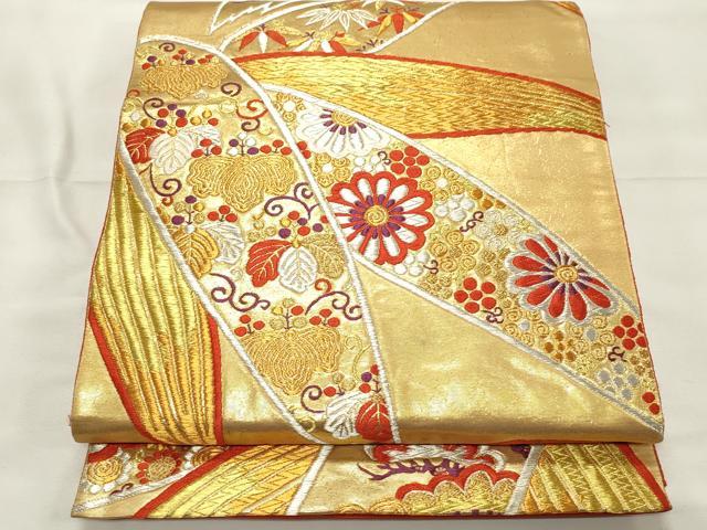 平和屋着物◎六通柄袋帯 松竹梅 金銀糸 正絹 逸品 CABF0079vf