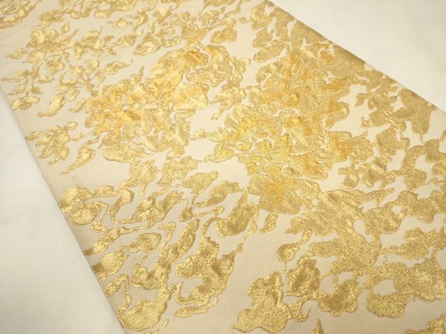 平和屋着物◎六通柄袋帯 草花文 金糸 正絹 逸品 CABF0110ak