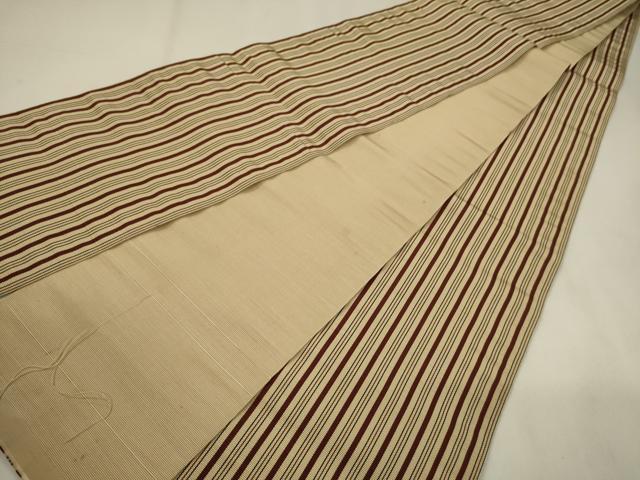 平和屋着物■本場筑前博多織 半幅帯 間道 証紙付き 正絹 逸品 CABF0152ak
