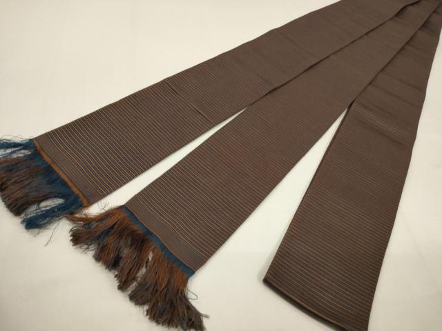 平和屋着物●男性 本場筑前博多織 角帯 横段文 正絹 逸品 CABF0245ak