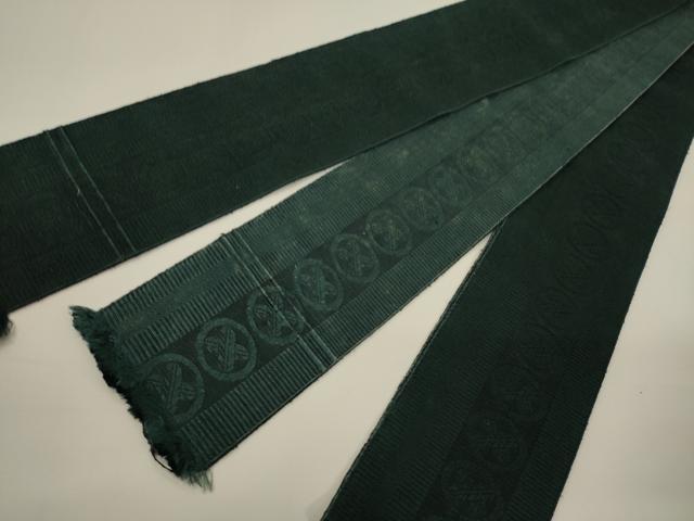 平和屋着物●男性 本場筑前博多織 角帯 間道 正絹 逸品 CABF0265ak