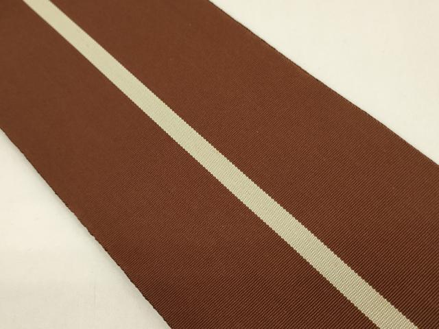 平和屋着物●男性 本場筑前博多織 両面 角帯 間道 正絹 逸品 CABF0268ak