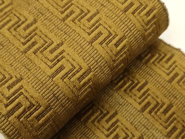 平和屋着物●男性 本場筑前博多織 両面 角帯 幾何学文様 正絹 逸品 CABF0269ak
