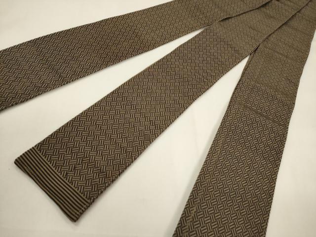 平和屋着物●男性 本場筑前博多織 角帯 網代文様 正絹 逸品 CABF0276ak