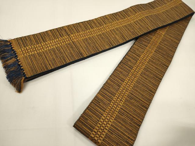 平和屋着物●男性 本場筑前博多織 両面 角帯 霞間道 正絹 逸品 CABF0288ak