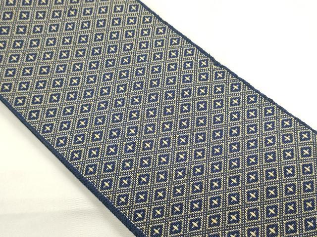 平和屋着物●男性 本場筑前博多織 角帯 吉祥菱文 正絹 逸品 未使用 CABF0320ak