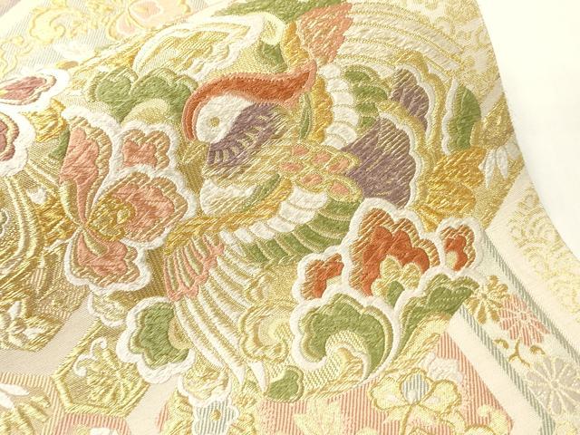 平和屋着物●六通柄袋帯 唐織 豊彩聚宝文 金銀糸 正絹 逸品 CABF0329ak