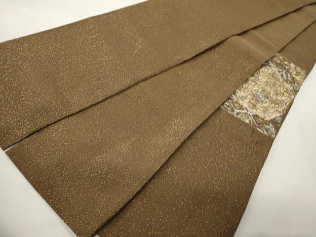 平和屋着物●半幅帯 総刺繍 草花文 金銀糸 正絹 逸品 CABF0354ak