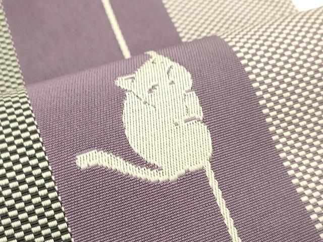 平和屋着物●半幅帯 猫/ねこ CABF0374ak