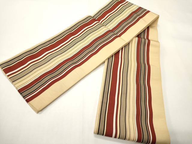 平和屋着物●本場筑前博多織 半幅帯 献上柄 証紙付き 正絹 逸品 CABF0388ak