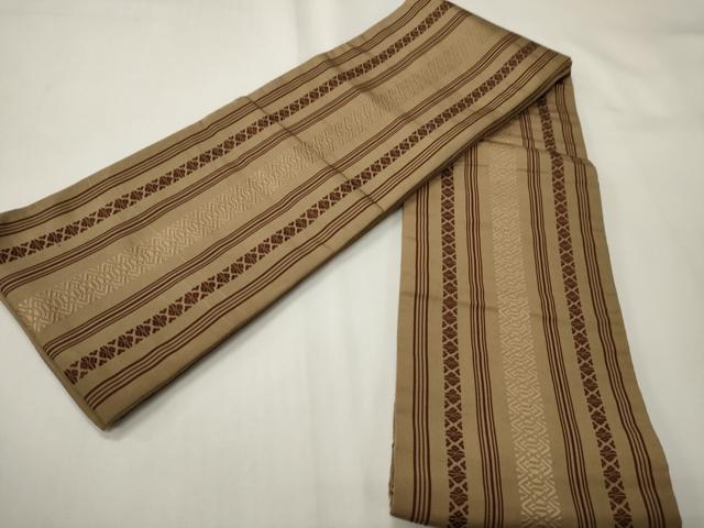 平和屋着物●本場筑前博多織 半幅帯 献上柄 正絹 逸品 CABF0392ak