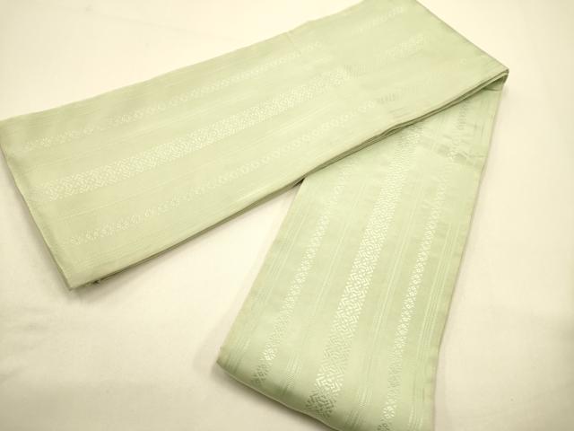 平和屋着物●本場筑前博多織 両面 半幅帯 舞蝶間道/献上柄 正絹 逸品 CABF0397ak