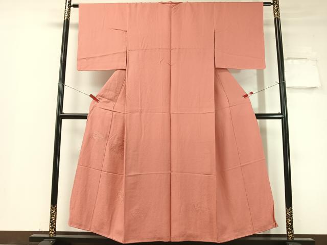 平和屋着物▼中国三大刺繍 スワトウ刺繍 総刺繍 無地絵羽訪問着 地紙風景文 甚三紅色 正絹 逸品 未使用 CABF0473vp