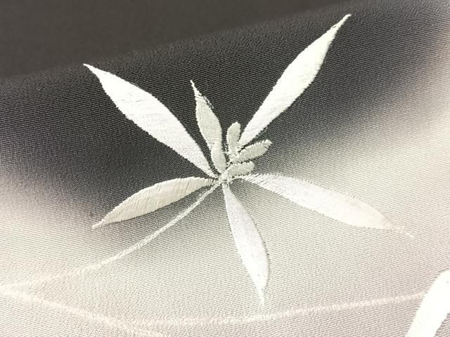 平和屋着物▼豪華黒留袖 総刺繍 双鳥花文 暈し染め 金糸 正絹 逸品 CABF0484vp