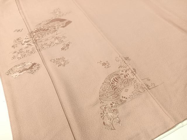 平和屋着物▼中国三大刺繍 蘇州刺繍 スワトウ相良刺繍 総刺繍 豪華色留袖 地紙更紗唐草文 正絹 逸品 CABF0493vp