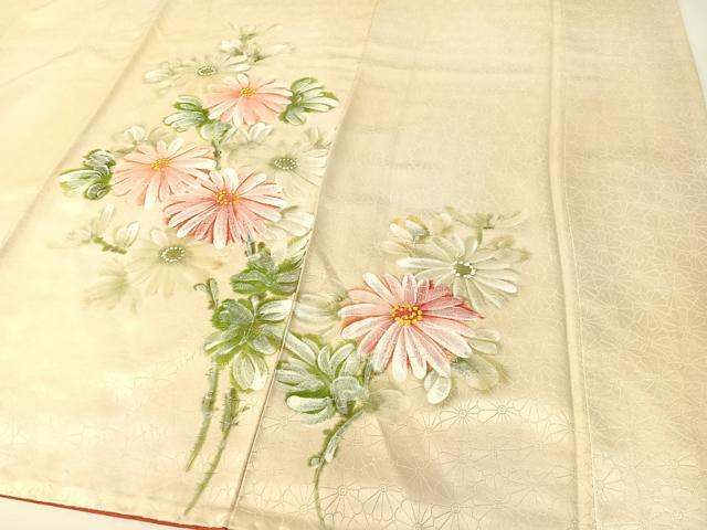 平和屋着物▼訪問着 手描き 菊花文 暈し染め 正絹 逸品 CABF0500vp