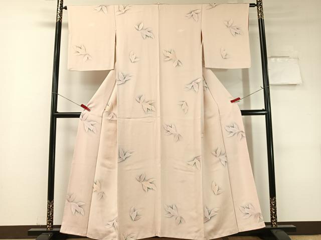 平和屋着物▼上質な小紋 地紋起こし 枝花文 暈し染め 正絹 逸品 CABF0514vp
