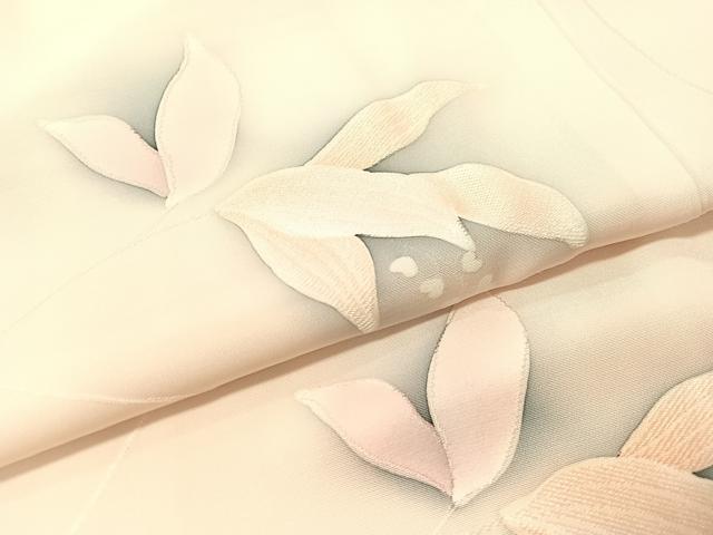 平和屋着物▼上質な小紋 地紋起こし 枝花文 暈し染め 正絹 逸品 CABF0514vp