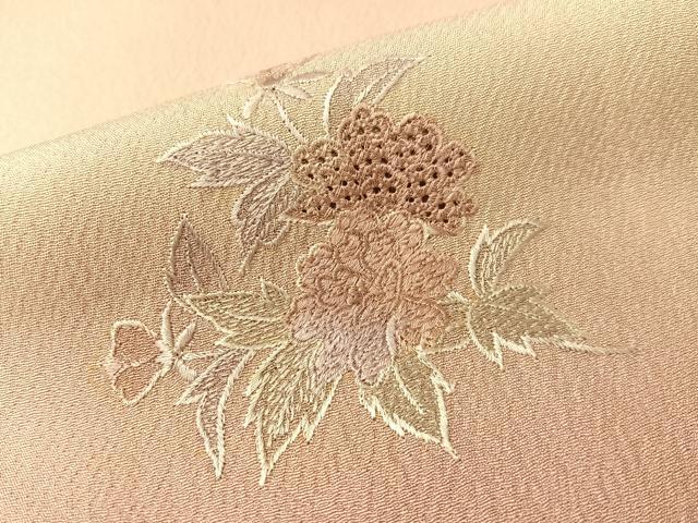 平和屋着物▼中国三大刺繍 スワトウ刺繍 総刺繍 訪問着 雪輪花文 暈し染め 正絹 逸品 CABF0611vp