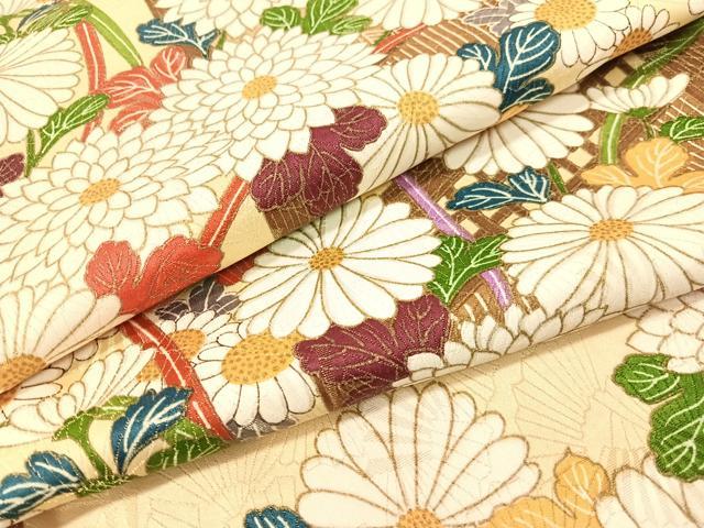 平和屋着物▼豪華振袖 吉祥花文 扇面金通し地 正絹 逸品 CABF0704vp