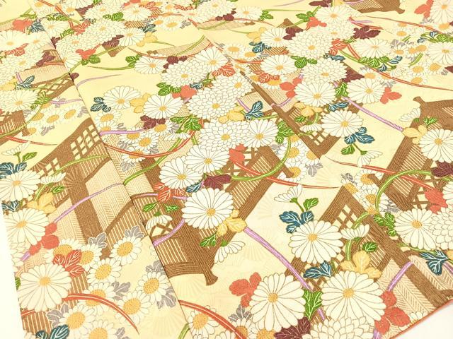 平和屋着物▼豪華振袖 吉祥花文 扇面金通し地 正絹 逸品 CABF0704vp