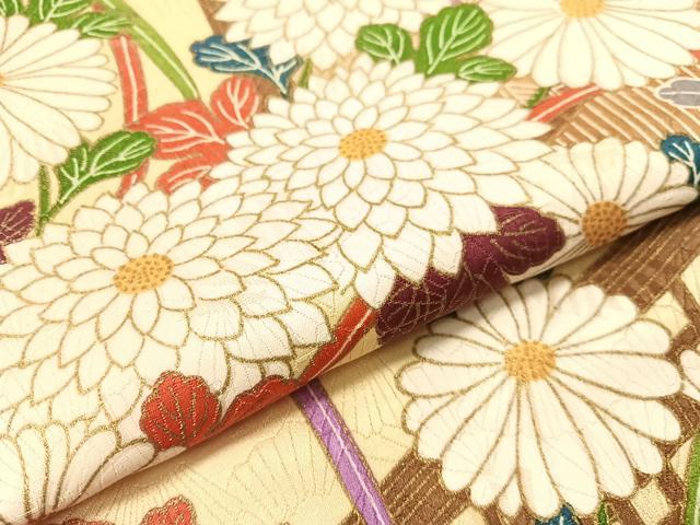 平和屋着物▼豪華振袖 吉祥花文 扇面金通し地 正絹 逸品 CABF0704vp