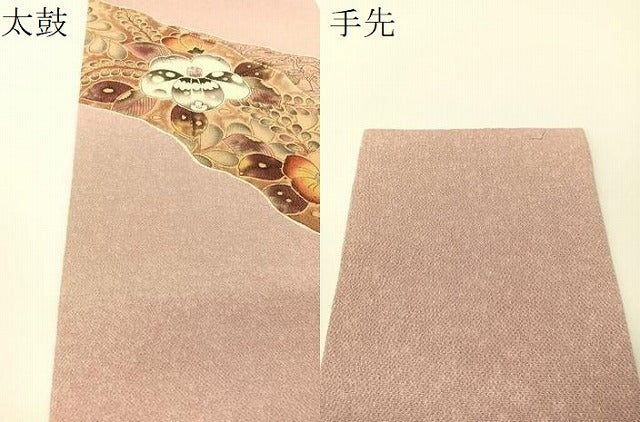 平和屋着物●伝統工芸士 水野保 保辻が花染 九寸名古屋帯 手描き 鬼しぼ縮緬 正絹 逸品 CABF0775vp