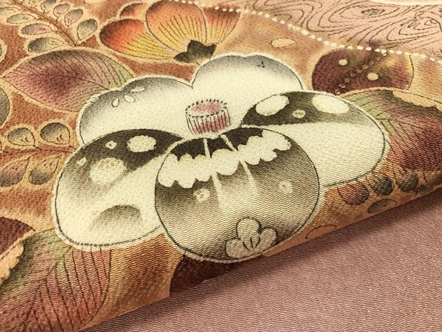 平和屋着物●伝統工芸士 水野保 保辻が花染 九寸名古屋帯 手描き 鬼しぼ縮緬 正絹 逸品 CABF0775vp
