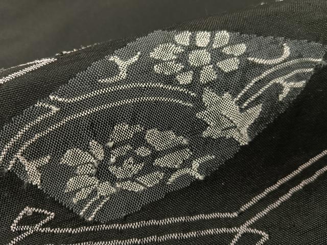 平和屋着物●九寸名古屋帯 すくい織 有栖川錦 黒地 正絹 逸品 CABF0796vp