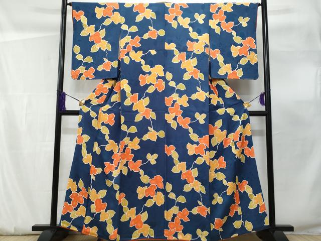 平和屋着物■上質な小紋 地紋起こし 枝椿 正絹 逸品 CABF0873fb