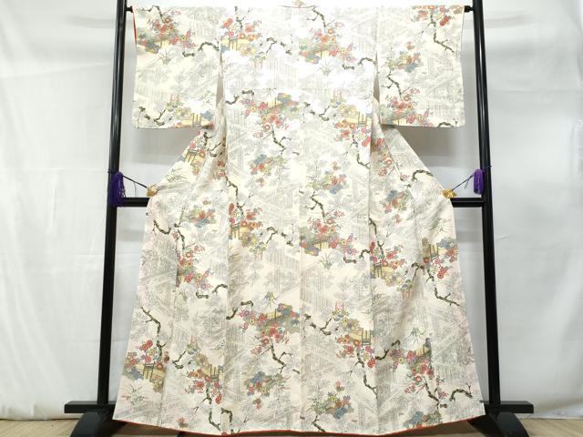 平和屋着物■上質な小紋 風景文 正絹 逸品 CABF0890fb